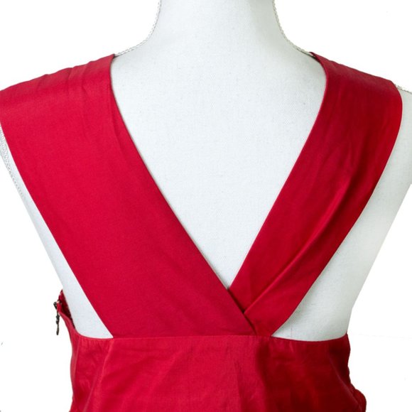 Anthropologie Country Road Red Bow Halter Dress 14 - Picture 3 of 10